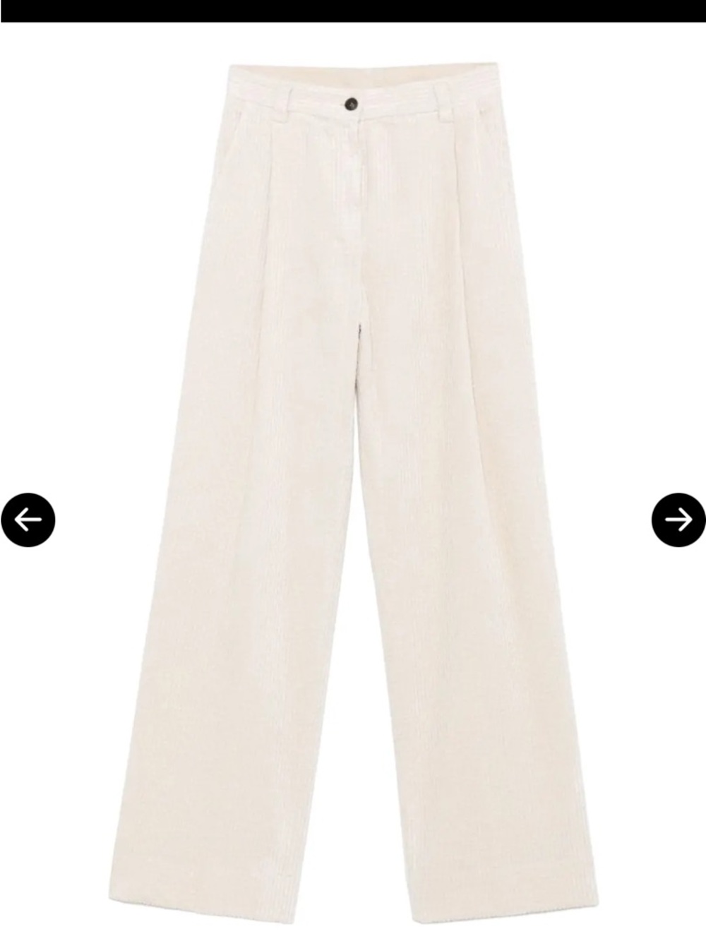 Antonelli Rimini Wide-Leg Cream Corduroy Trousers
